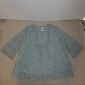 Krazy Kat - NWT Women's Light Blue Embroidered Top